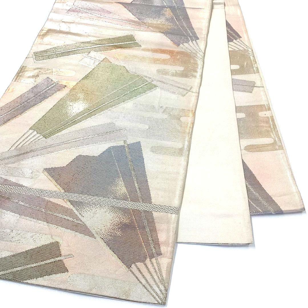 4739# Japanese Vintage Fukuro Obi Belt Kimono Fabric Silk Traditional Gold