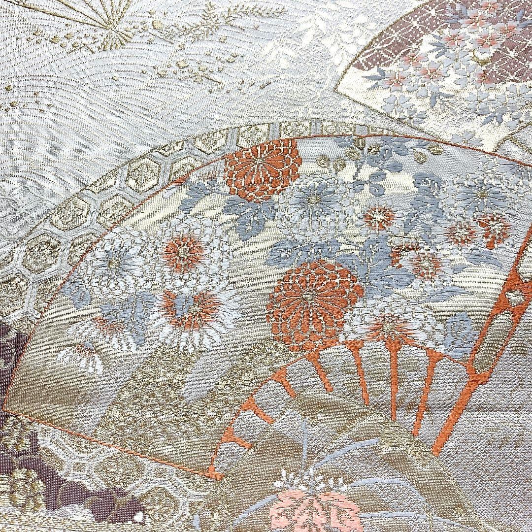 4072# Japanese Vintage Fukuro Obi Belt Kimono Fabric Silk Traditional