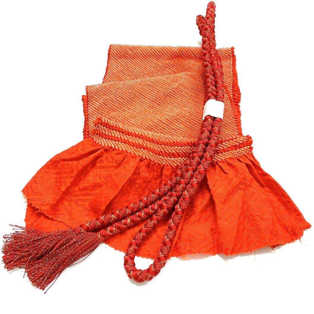 4184# Japanese Kimono Accessory Obiage and Obijime 2-piece Set Silk Shibori