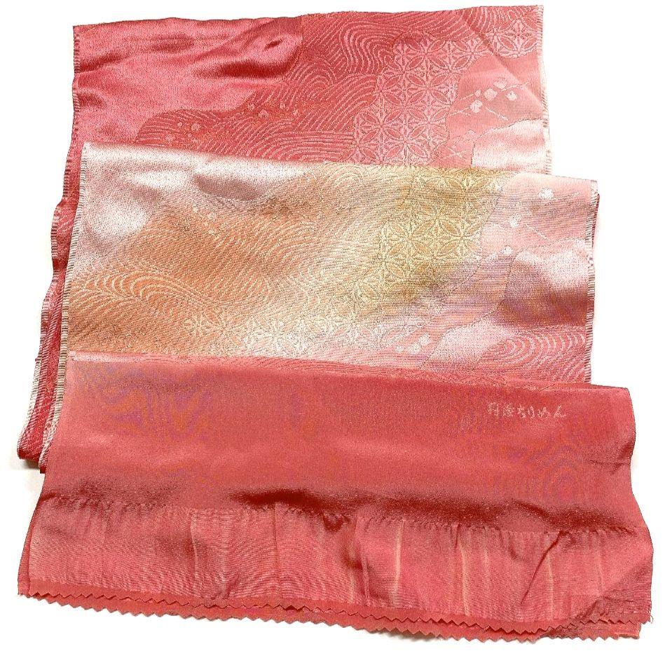 4017# Japanese Kimono Accessory Vintage Obiage and Obijime 2-piece Set Silk