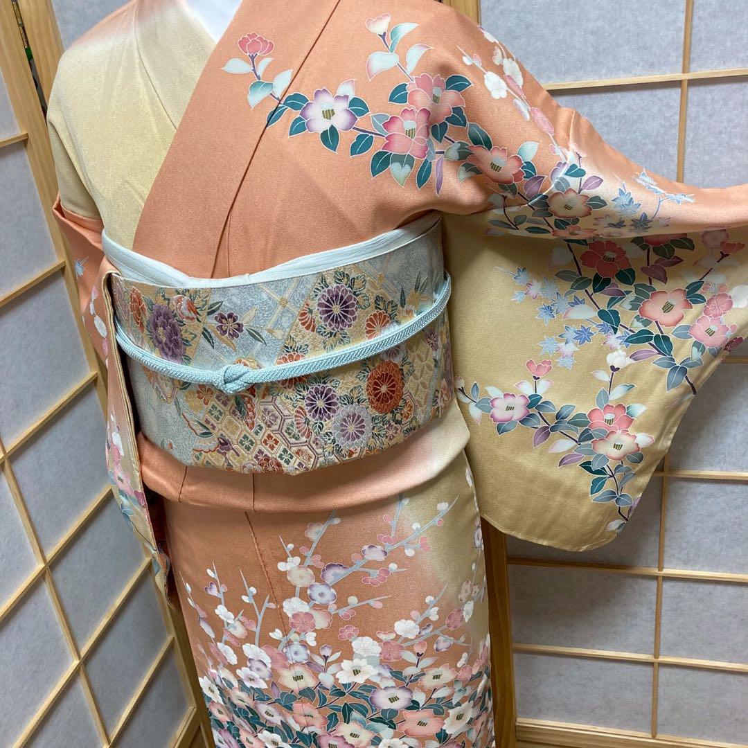 3929# Japanese Kimono Vintage Womens Silk Fabric Robe Kimono only sold