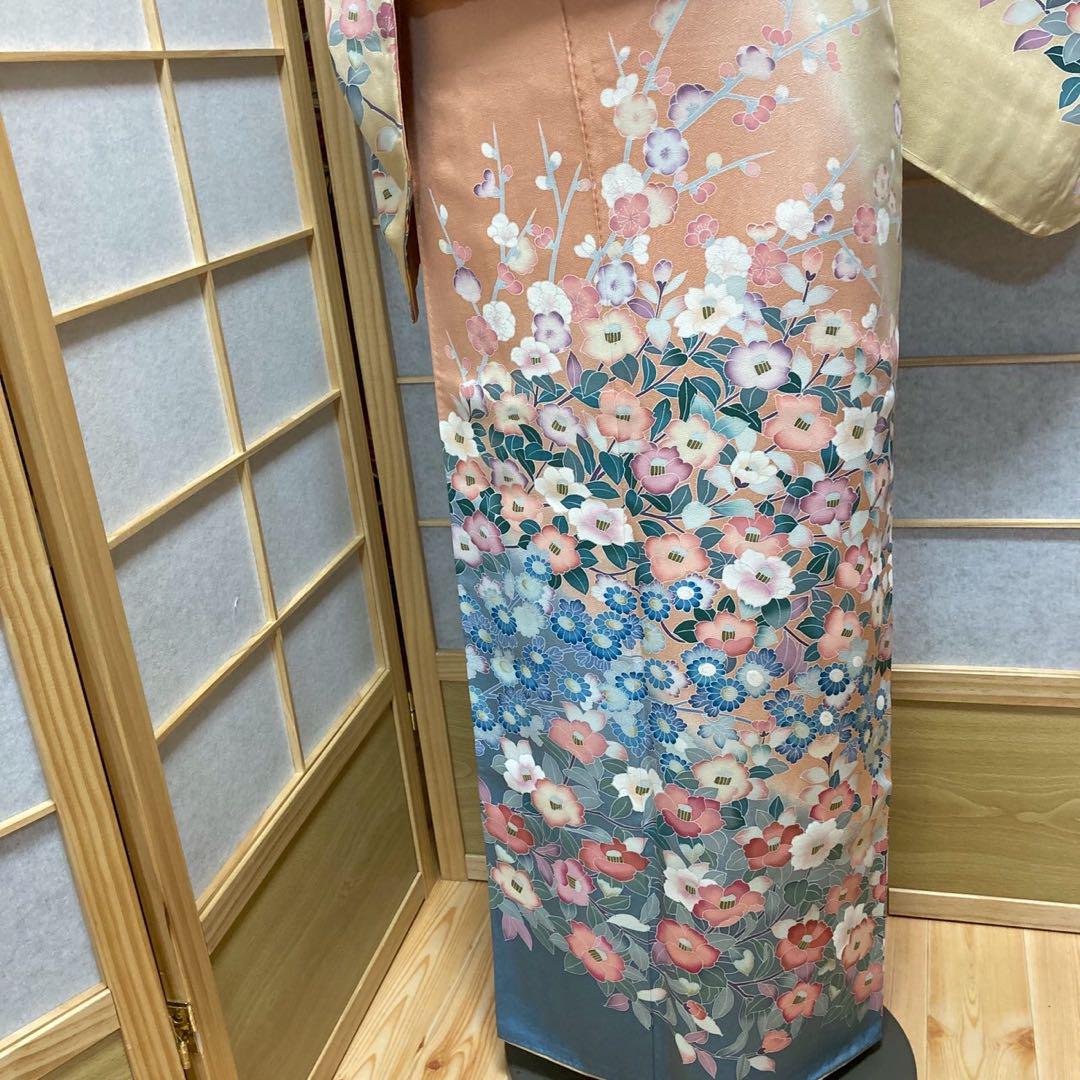 3929# Japanese Kimono Vintage Womens Silk Fabric Robe Kimono only sold