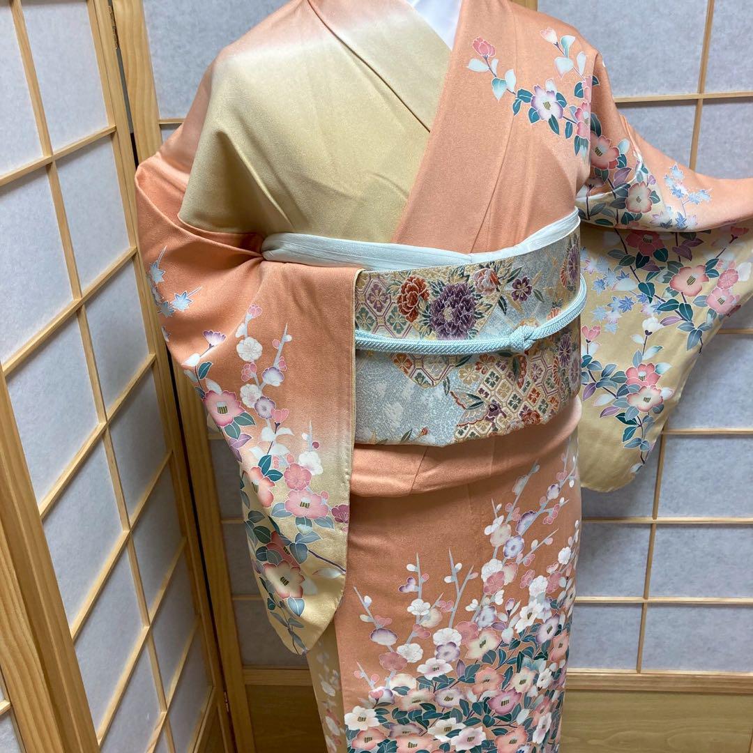 3929# Japanese Kimono Vintage Womens Silk Fabric Robe Kimono only sold