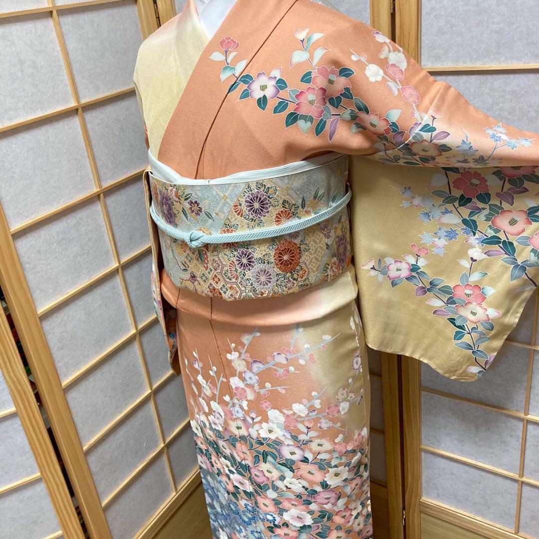 3929# Japanese Kimono Vintage Womens Silk Fabric Robe Kimono only sold