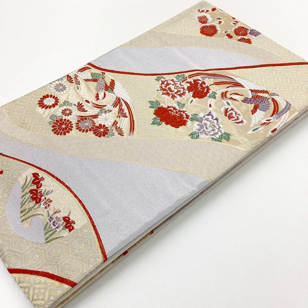 4955# Japanese Vintage Fukuro Obi Belt Kimono Fabric Silk Traditional