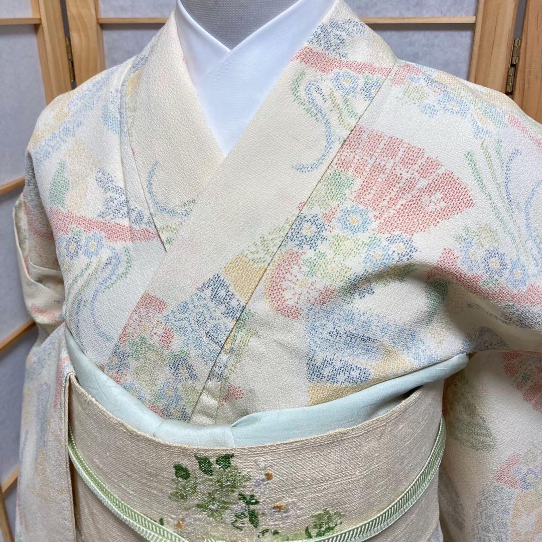 0223# Japanese Kimono only sold Vintage Womens Silk Fabric Robe Unlined kimono