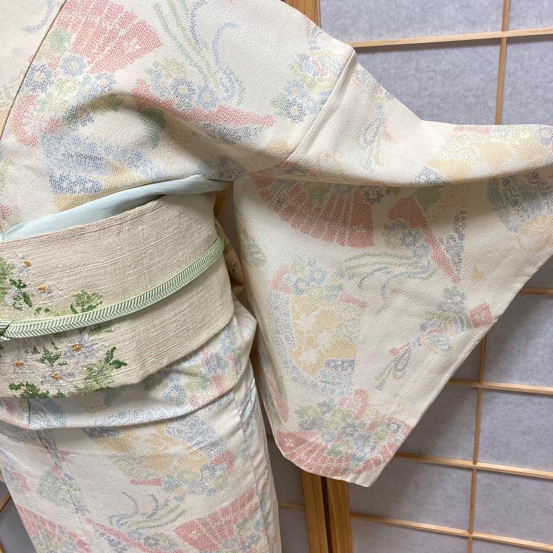 0223# Japanese Kimono only sold Vintage Womens Silk Fabric Robe Unlined kimono