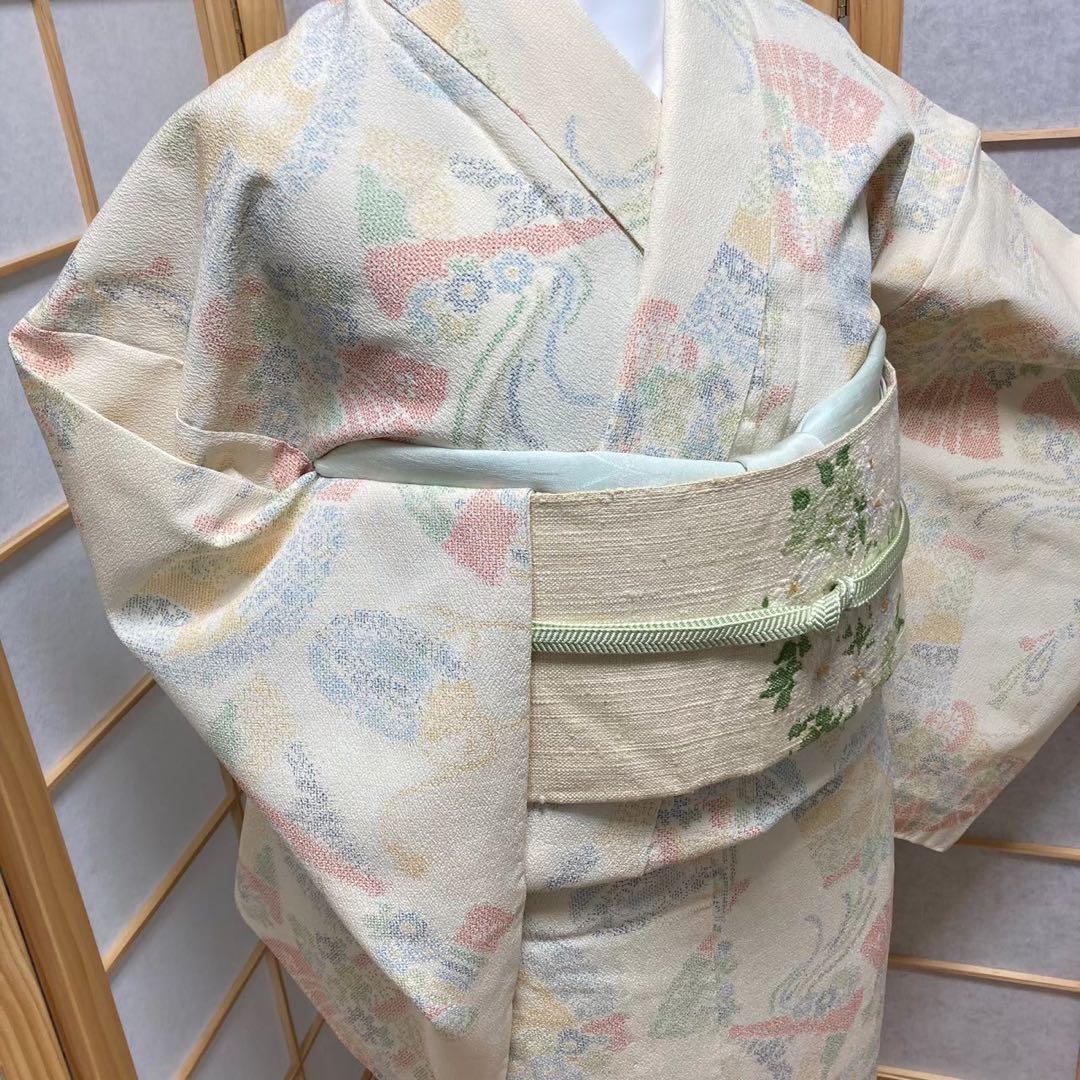 0223# Japanese Kimono only sold Vintage Womens Silk Fabric Robe Unlined kimono