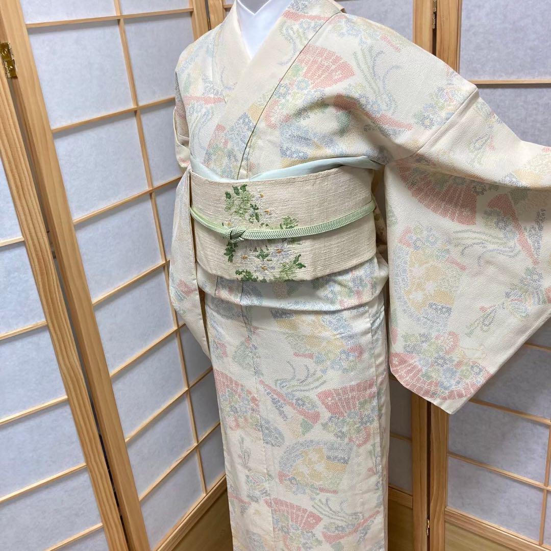 0223# Japanese Kimono only sold Vintage Womens Silk Fabric Robe Unlined kimono