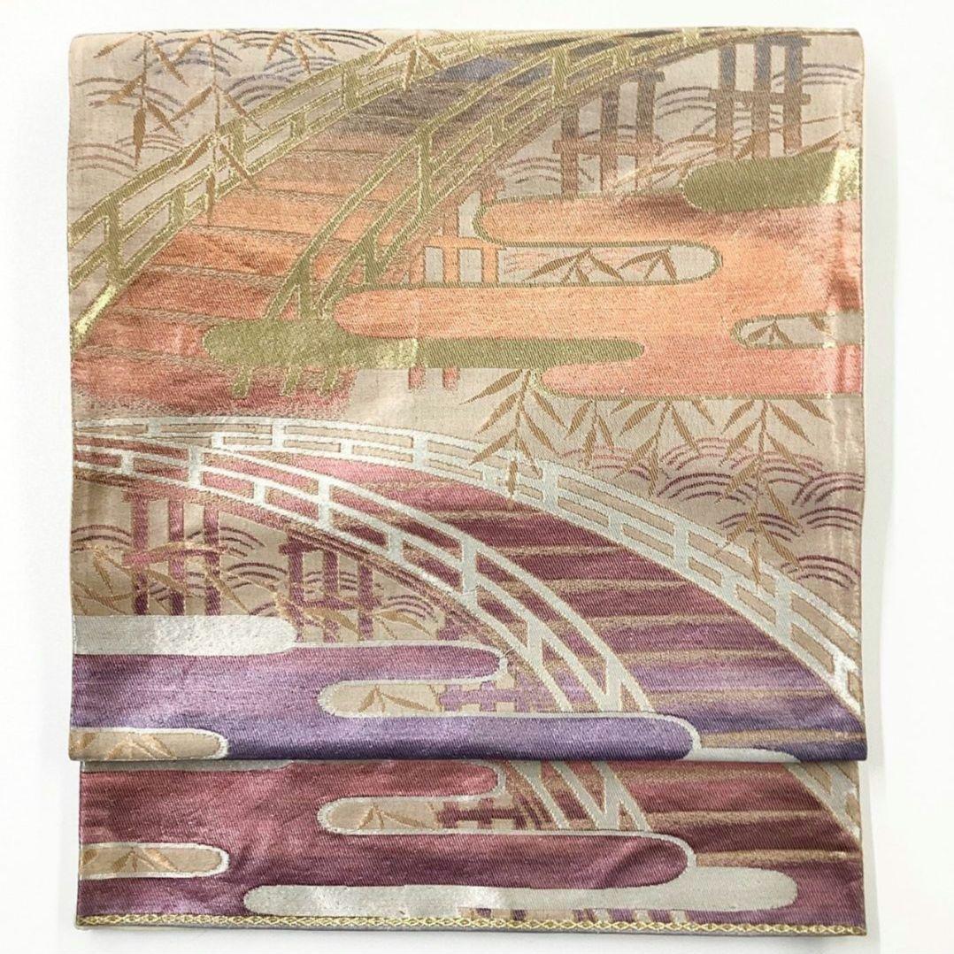 4938# Japanese Vintage Fukuro Obi Belt Kimono Fabric Silk Traditional