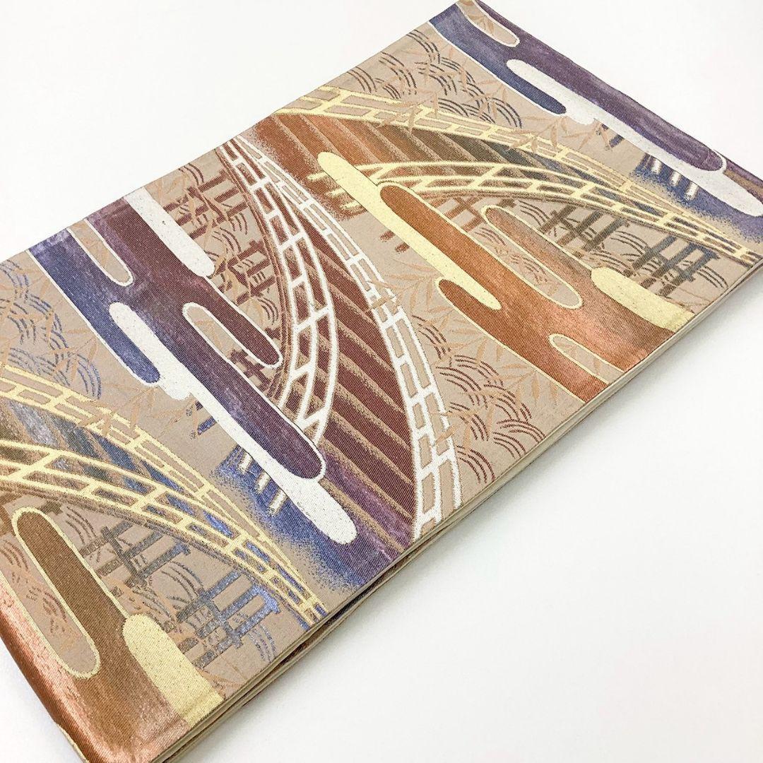 4938# Japanese Vintage Fukuro Obi Belt Kimono Fabric Silk Traditional