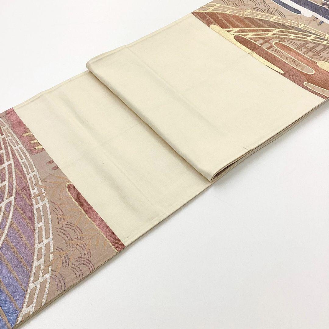 4938# Japanese Vintage Fukuro Obi Belt Kimono Fabric Silk Traditional