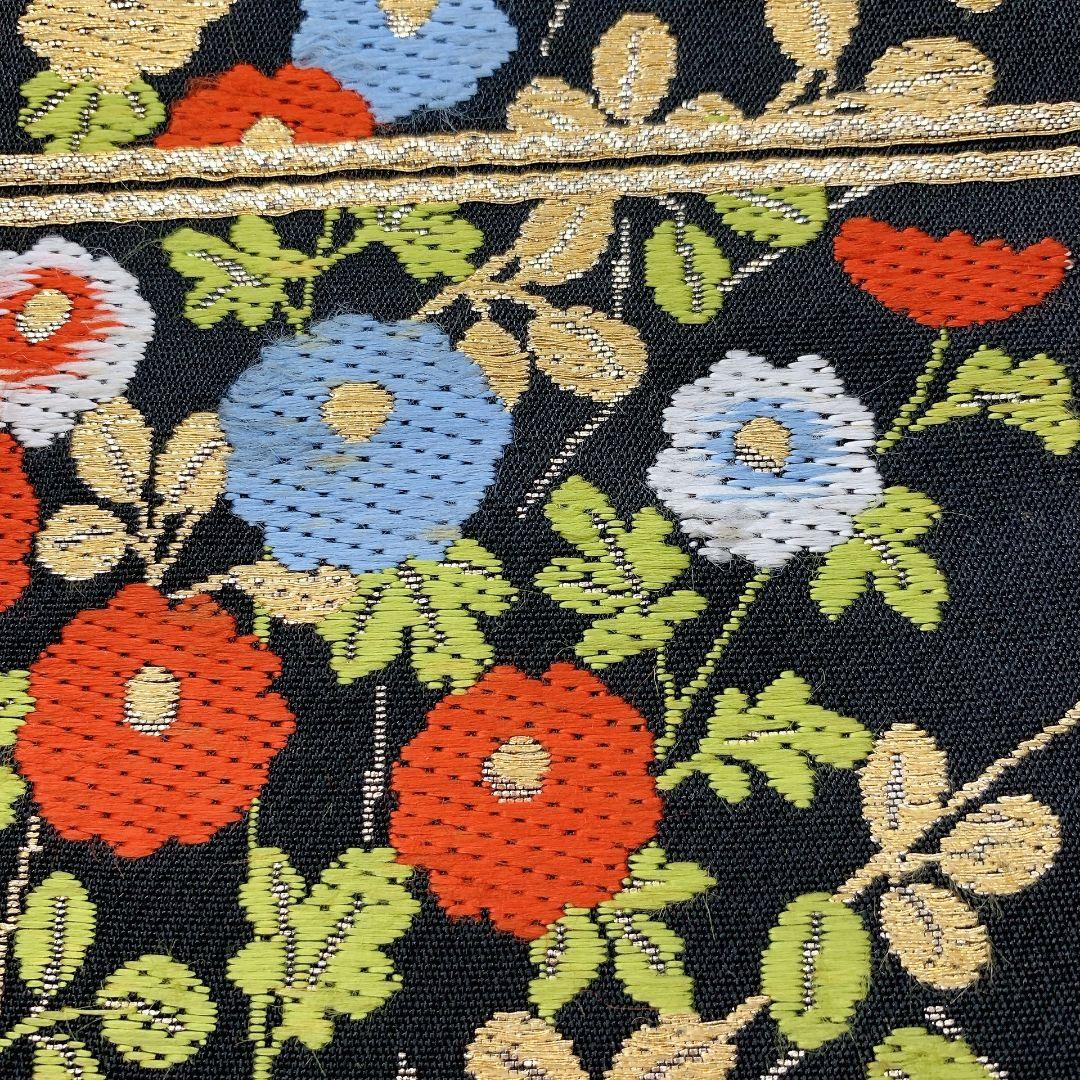 5083# Japanese Vintage Fukuro Obi Belt Kimono Fabric Silk Traditional Embroidery
