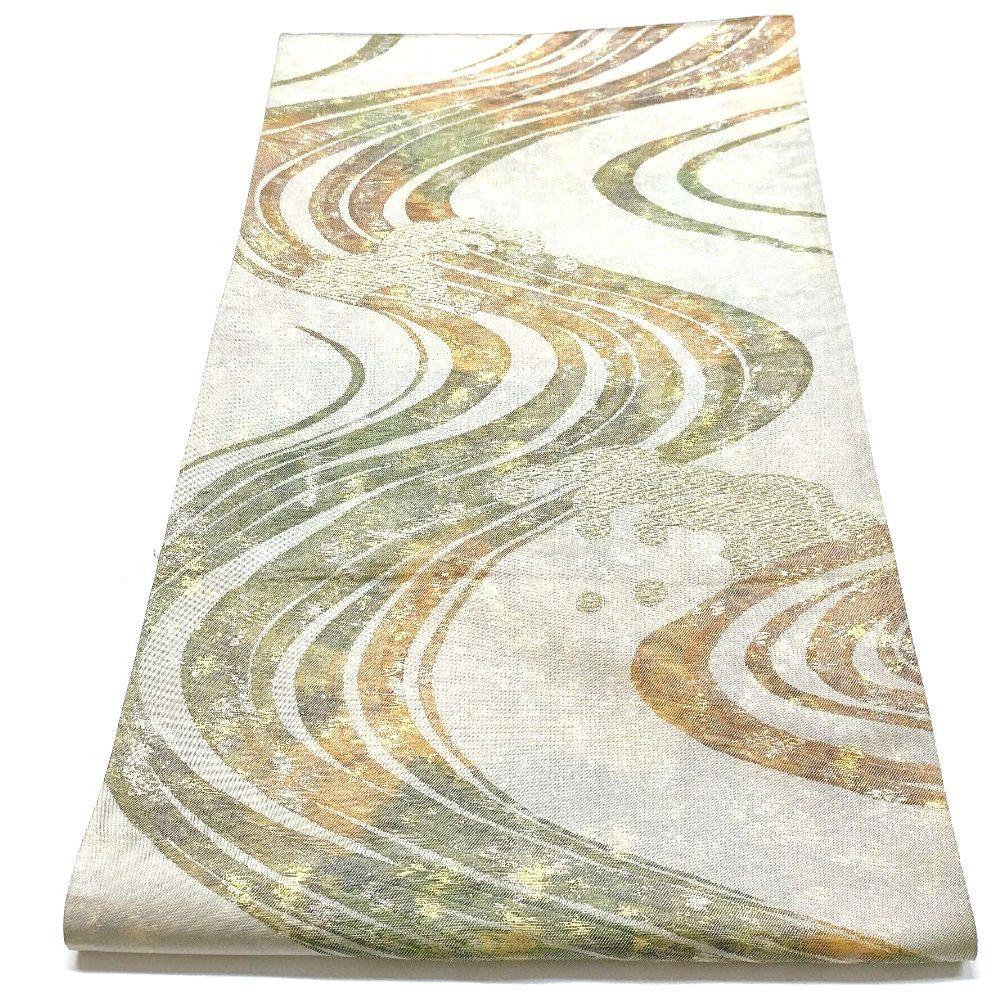 4523# Japanese Vintage Fukuro Obi Belt Kimono Fabric Silk Traditional Untailored