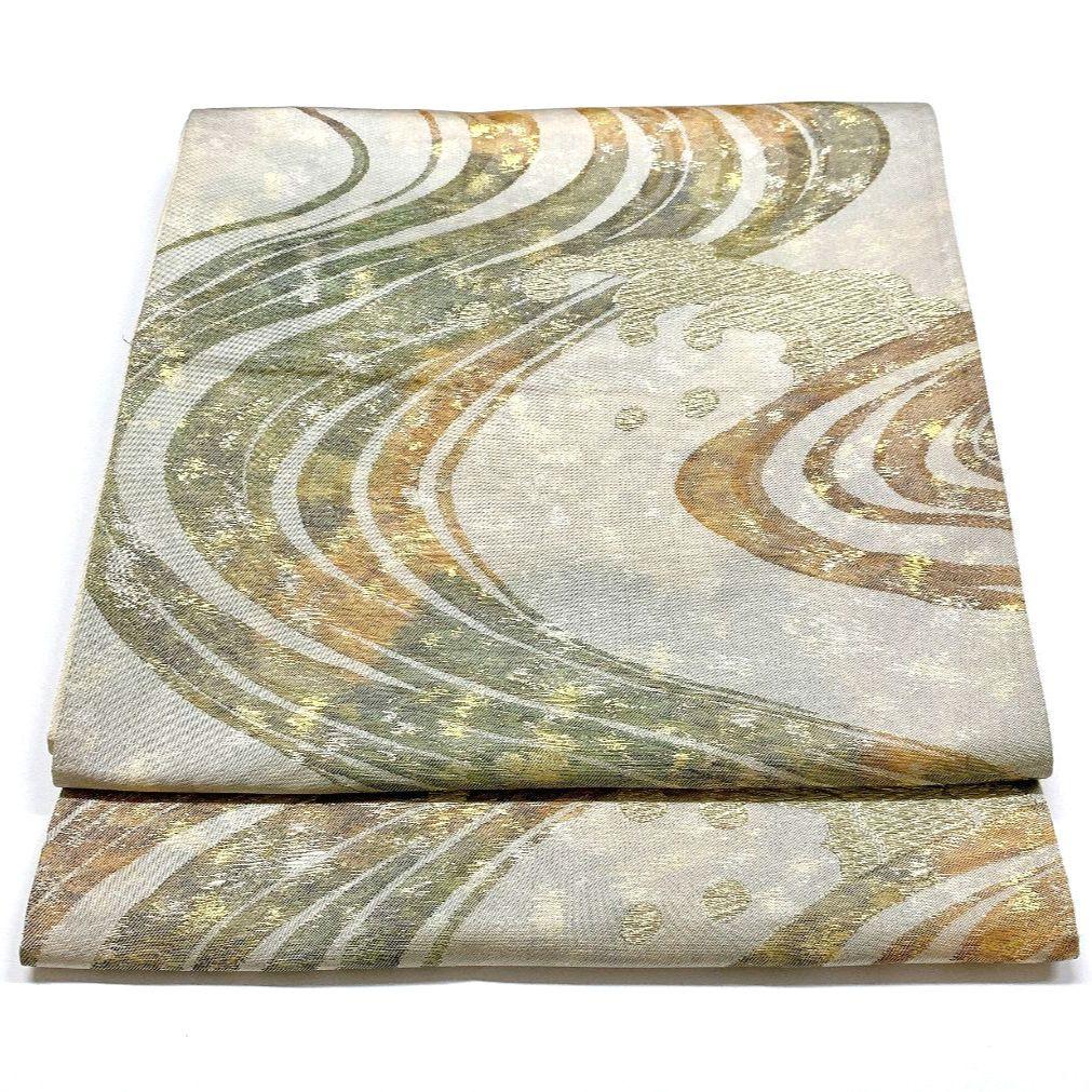 4523# Japanese Vintage Fukuro Obi Belt Kimono Fabric Silk Traditional Untailored