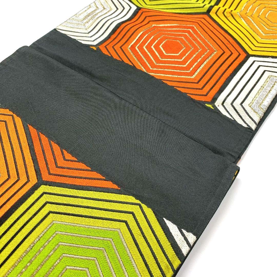 3820# Japanese Vintage Fukuro Obi Belt Kimono Fabric Silk Traditional Embroidery