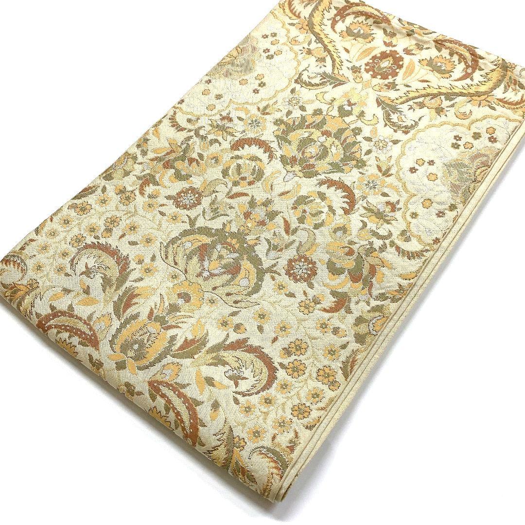 4073# Japanese Vintage Fukuro Obi Belt Kimono Fabric Silk Traditional Untailored