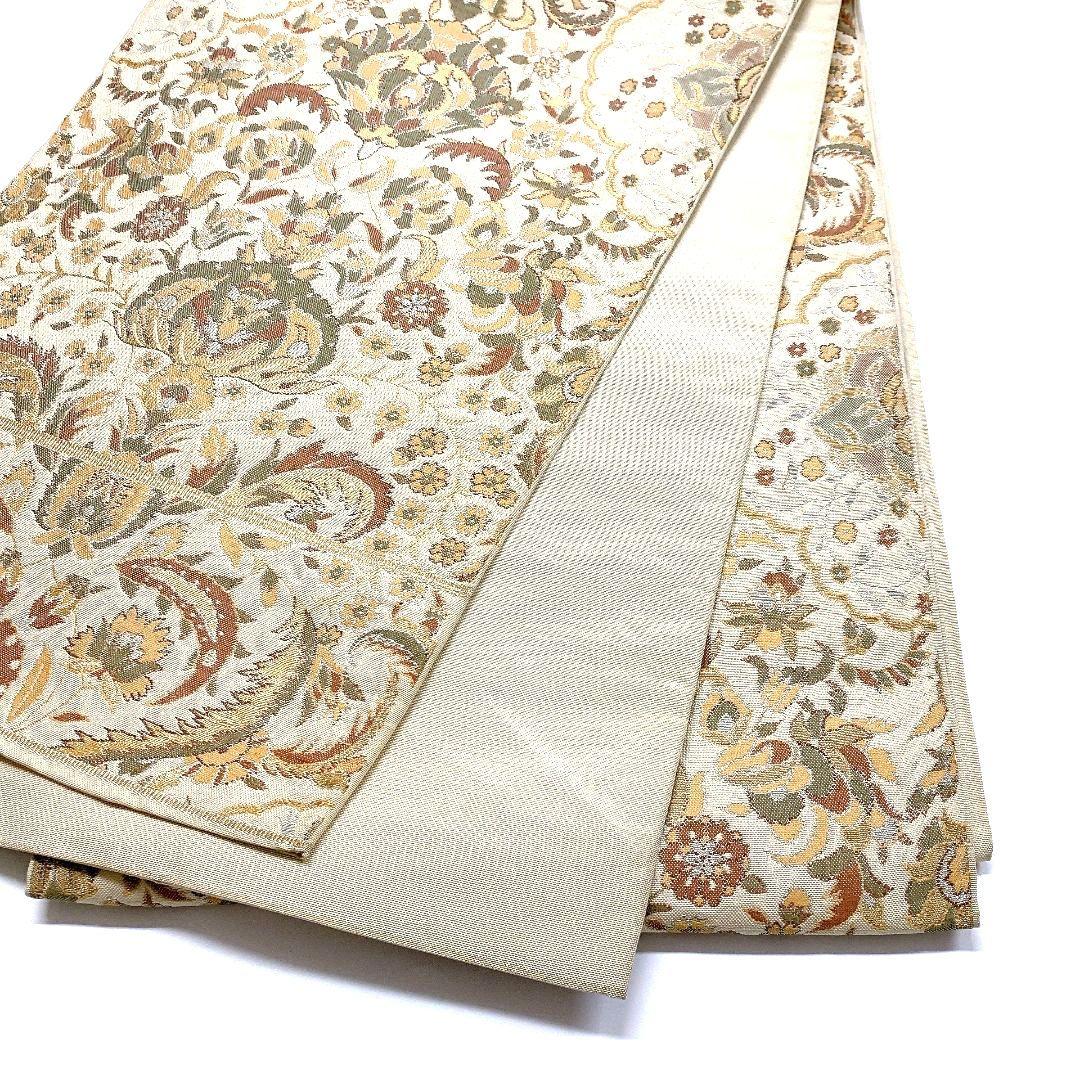 4073# Japanese Vintage Fukuro Obi Belt Kimono Fabric Silk Traditional Untailored