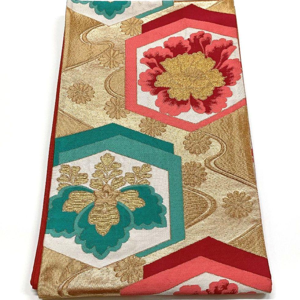 3800# Japanese Vintage Fukuro Obi Belt Kimono Fabric Silk Traditional untailored