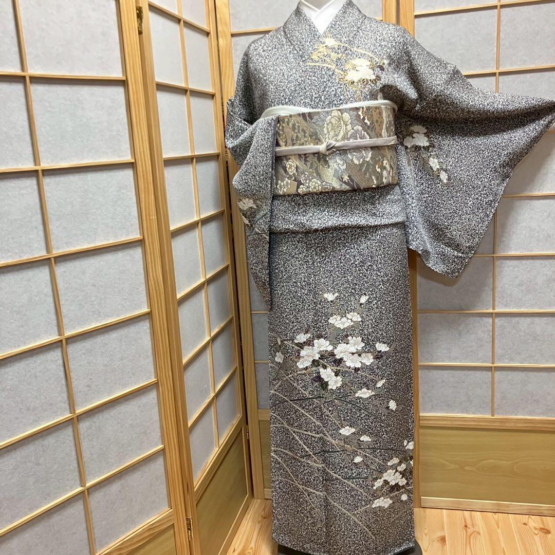 4430# Japanese Kimono Vintage Womens Silk Fabric Robe Kimono only sold Unused