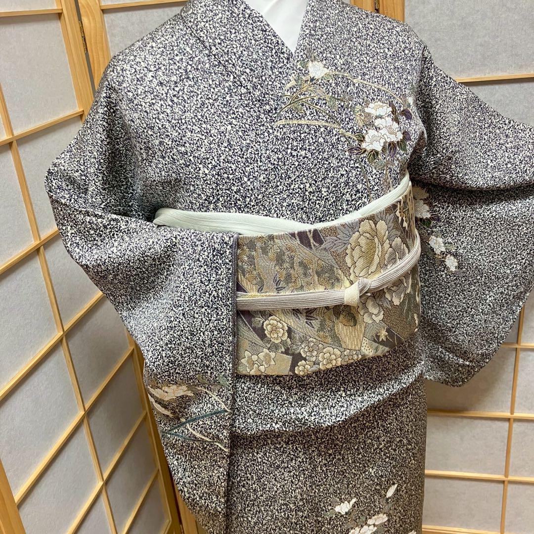 4430# Japanese Kimono Vintage Womens Silk Fabric Robe Kimono only sold Unused
