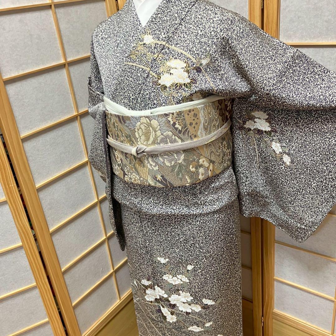 4430# Japanese Kimono Vintage Womens Silk Fabric Robe Kimono only sold Unused