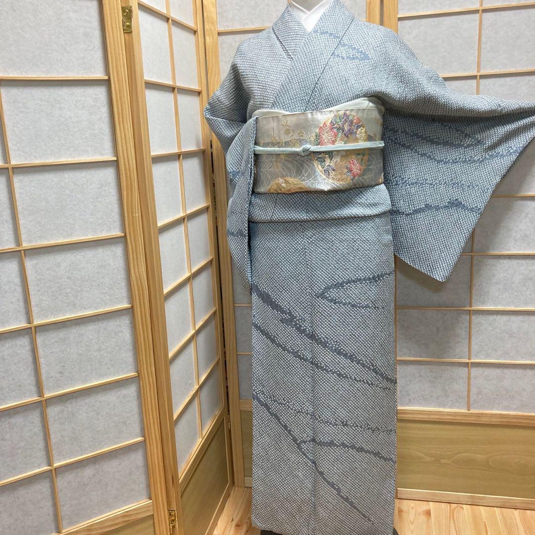 3109# Japanese Kimono Vintage Womens Silk Fabric Robe Kimono only sold Shibori