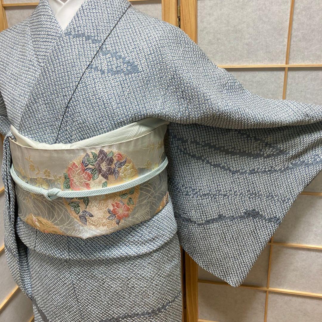 3109# Japanese Kimono Vintage Womens Silk Fabric Robe Kimono only sold Shibori