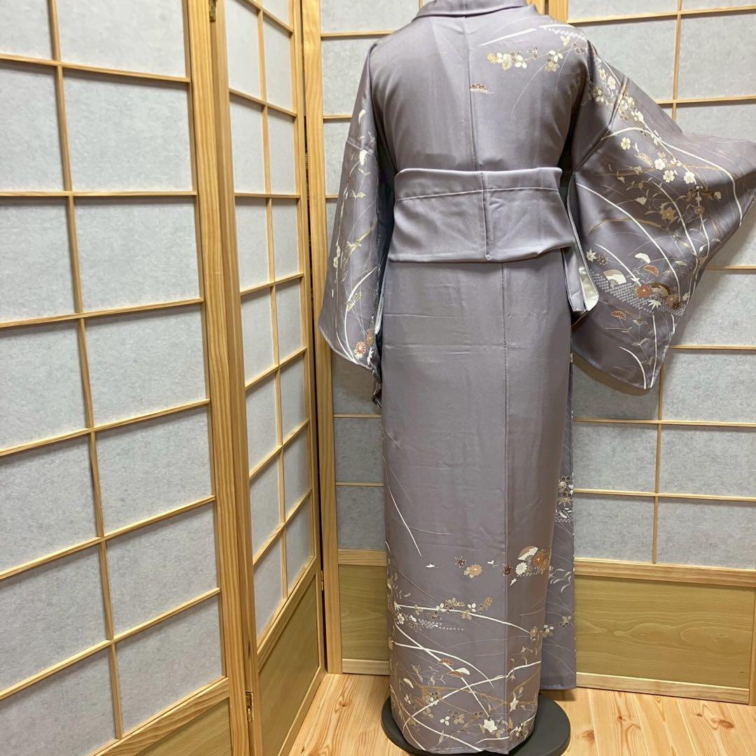 4408# Japanese Kimono Vintage Womens Silk Fabric Robe Kimono only sold Unused