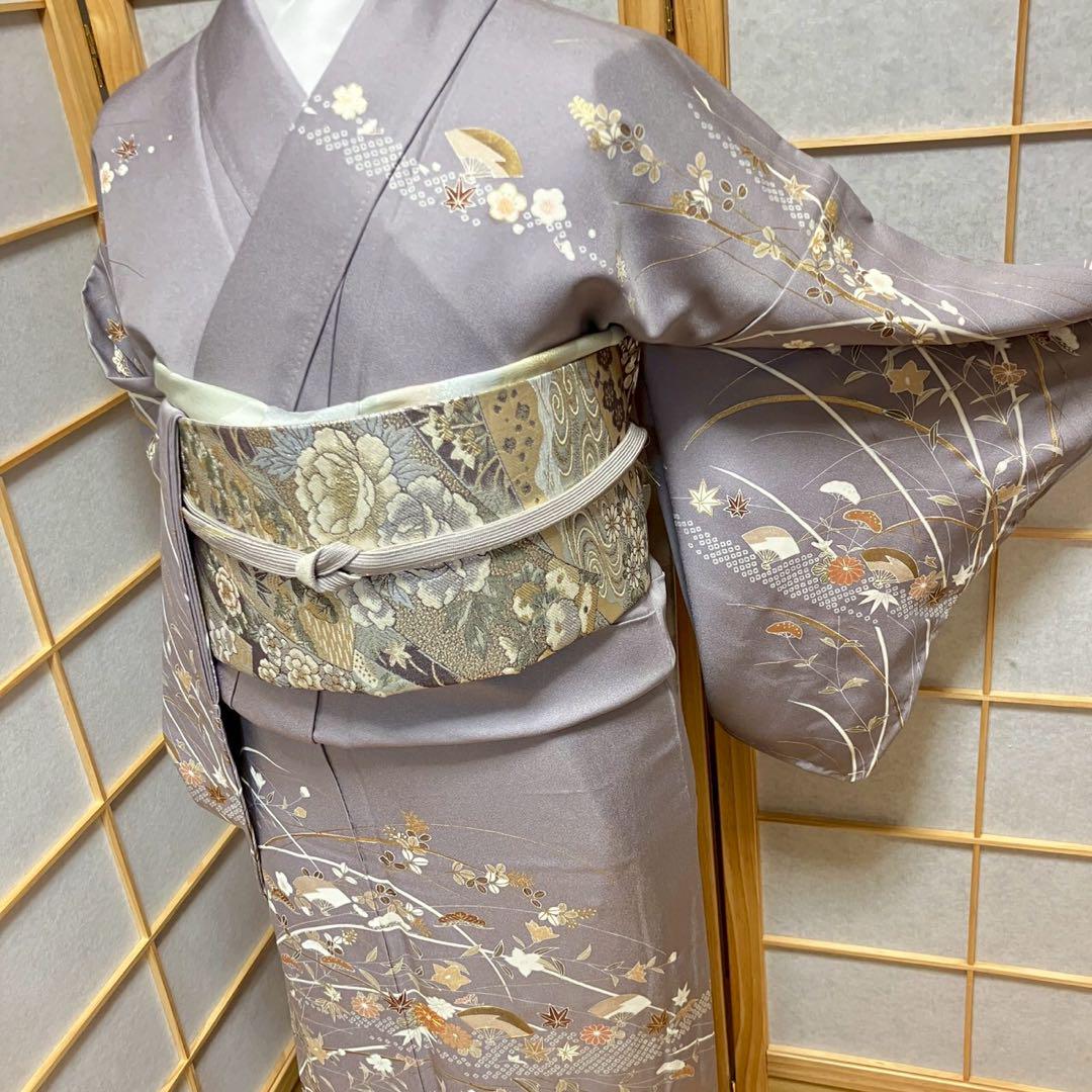 4408# Japanese Kimono Vintage Womens Silk Fabric Robe Kimono only sold Unused