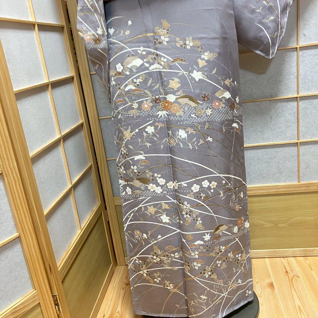 4408# Japanese Kimono Vintage Womens Silk Fabric Robe Kimono only sold Unused