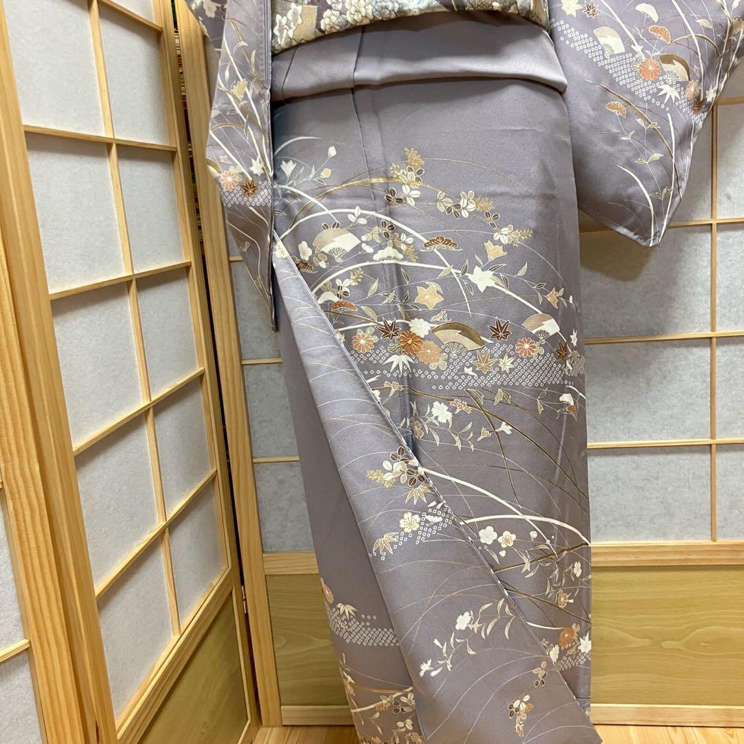 4408# Japanese Kimono Vintage Womens Silk Fabric Robe Kimono only sold Unused