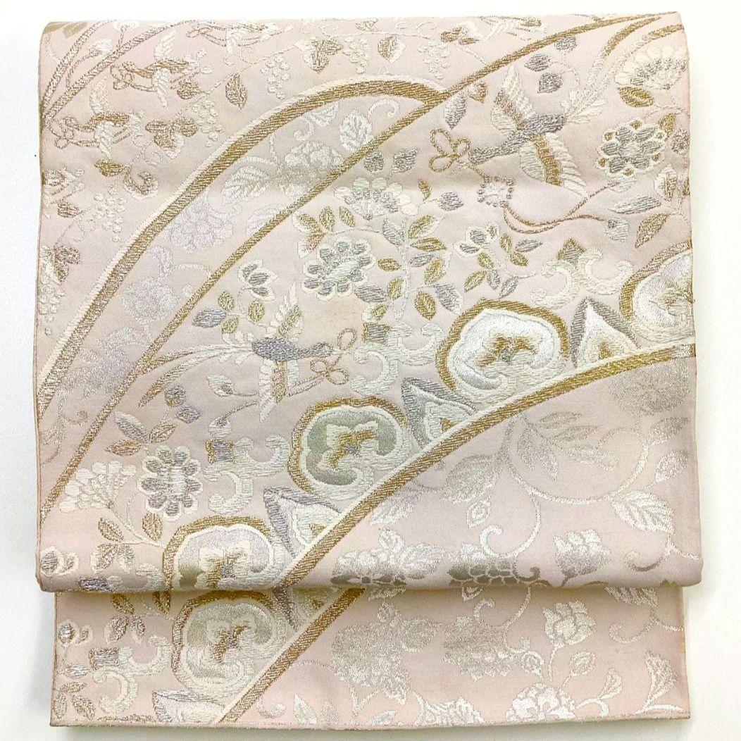4990# Japanese Vintage Fukuro Obi Belt Kimono Fabric Silk Traditional