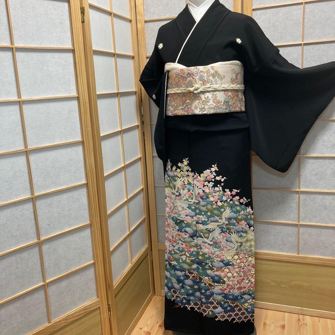 2902# Japanese Tomesode Kimono Vintage Womens Silk Fabric Robe Kimono only sold
