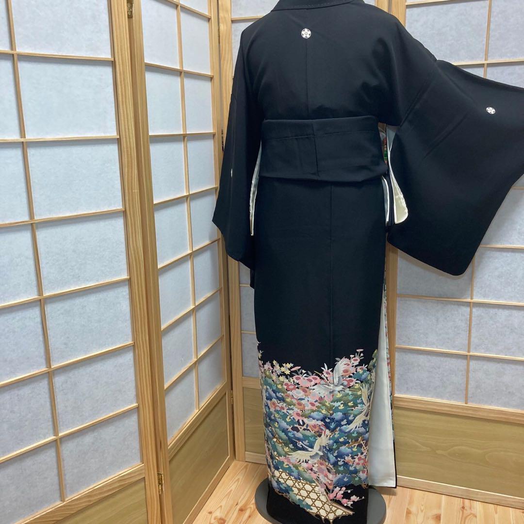 2902# Japanese Tomesode Kimono Vintage Womens Silk Fabric Robe Kimono only sold