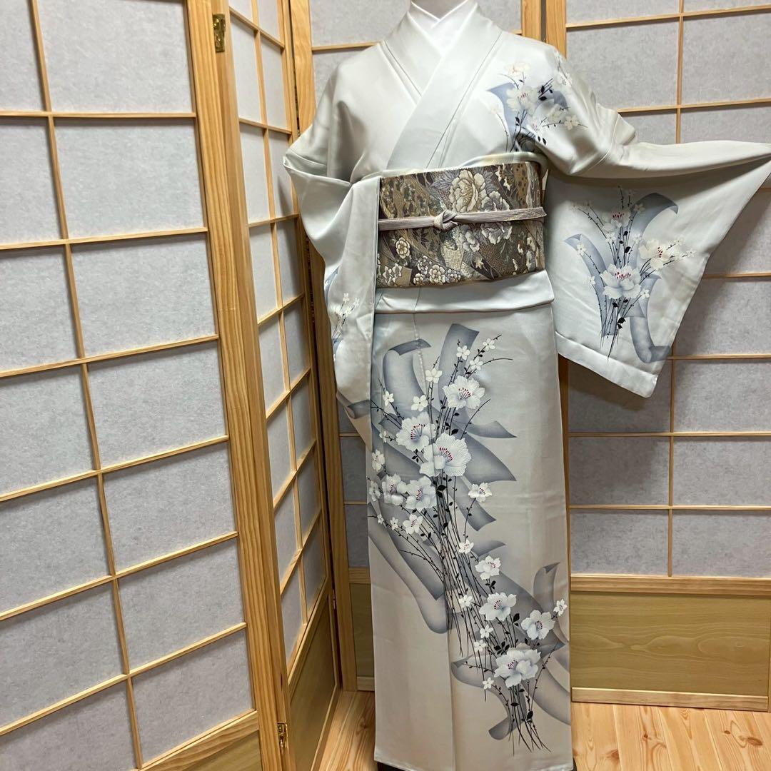 5452# Japanese Kimono Vintage Womens Silk Fabric Robe Kimono only sold