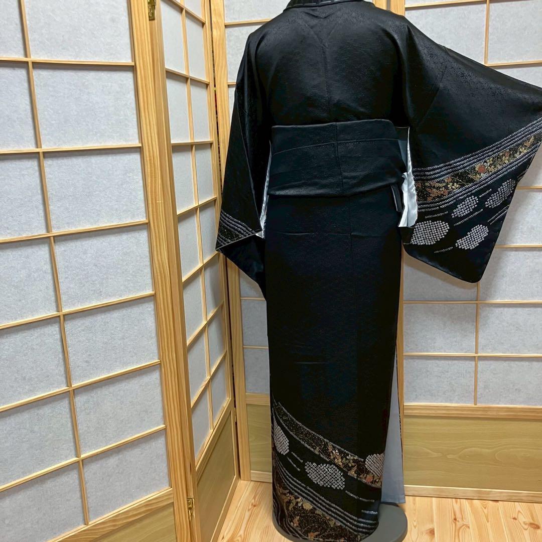 5450# Japanese Kimono Vintage Womens Silk Fabric Robe Kimono only sold Unused