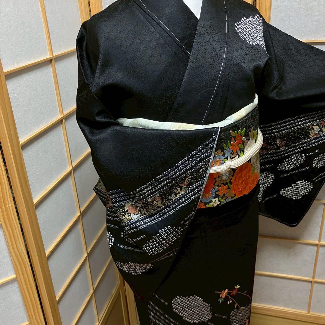 5450# Japanese Kimono Vintage Womens Silk Fabric Robe Kimono only sold Unused