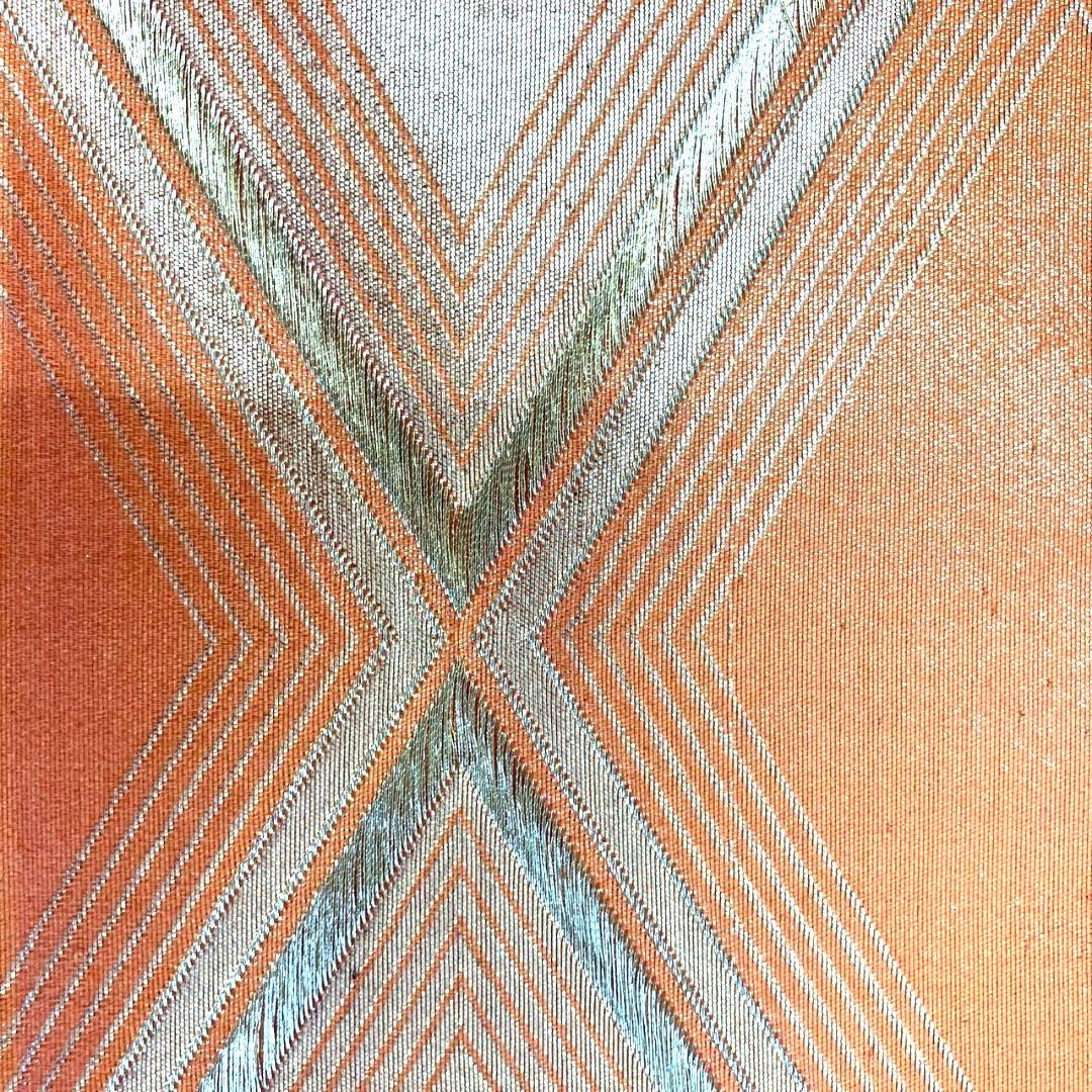 3097# Japanese Vintage Fukuro Obi Belt Kimono Fabric Silk Traditional Orange
