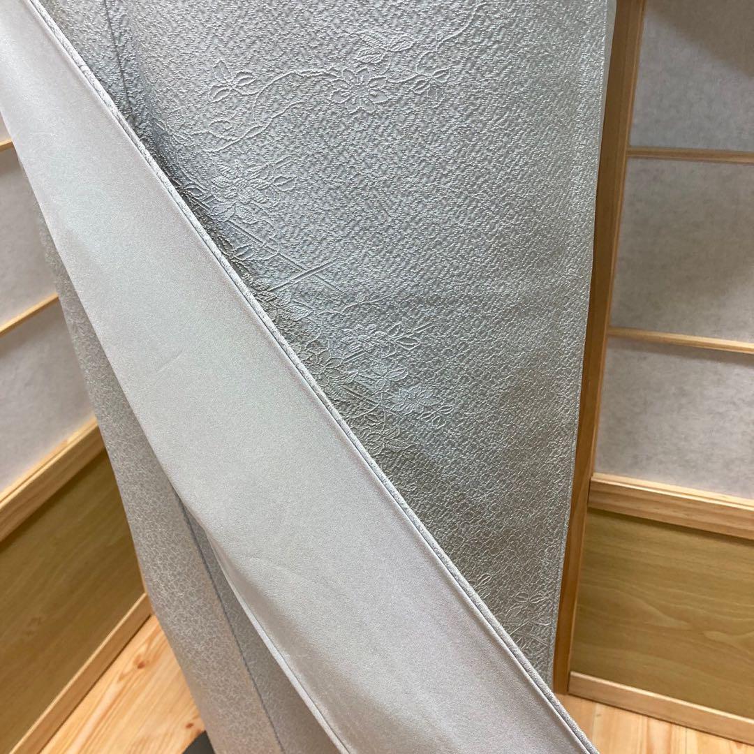 2264# Japanese Kimono Vintage Womens Silk Fabric Robe Kimono only sold Gray