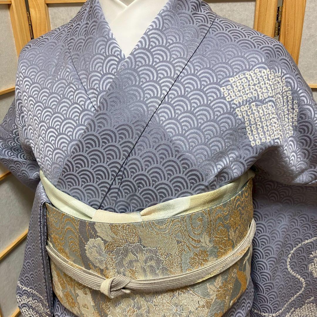 5445# Japanese Kimono Vintage Womens Silk Fabric Robe Kimono only sold Shibori