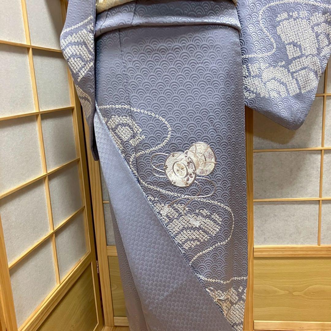 5445# Japanese Kimono Vintage Womens Silk Fabric Robe Kimono only sold Shibori