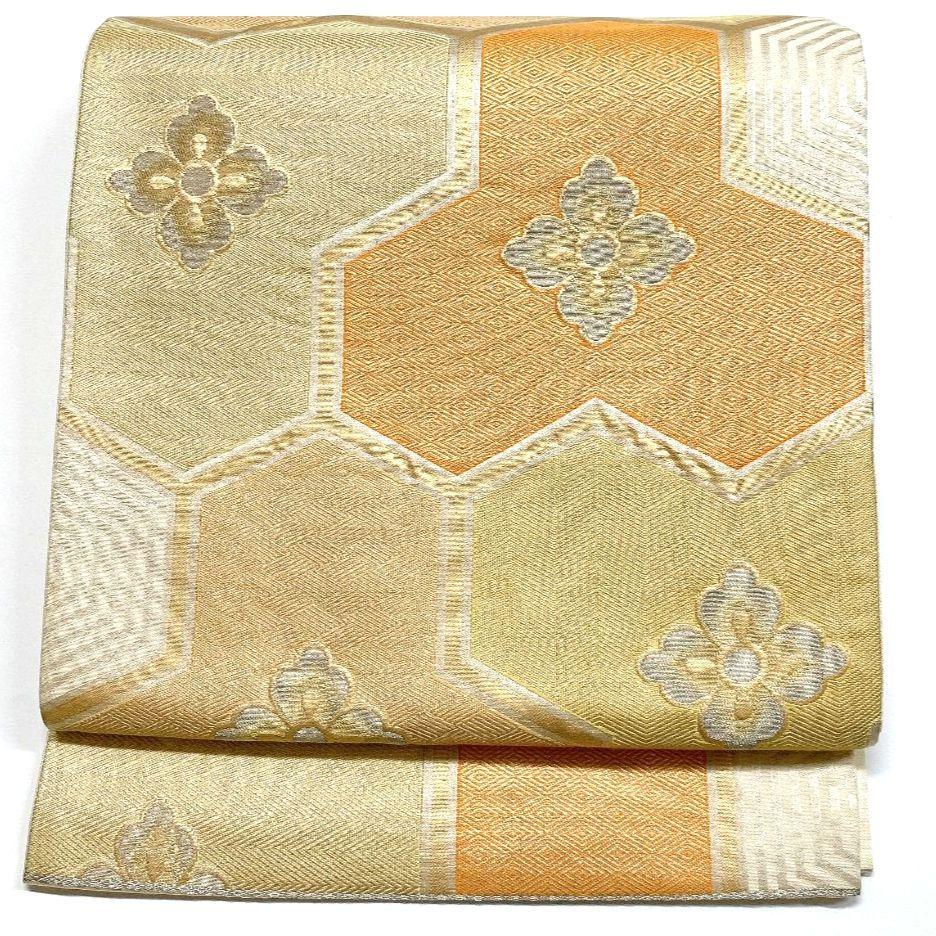 4091# Japanese Vintage Fukuro Obi Belt Kimono Fabric Silk Traditional