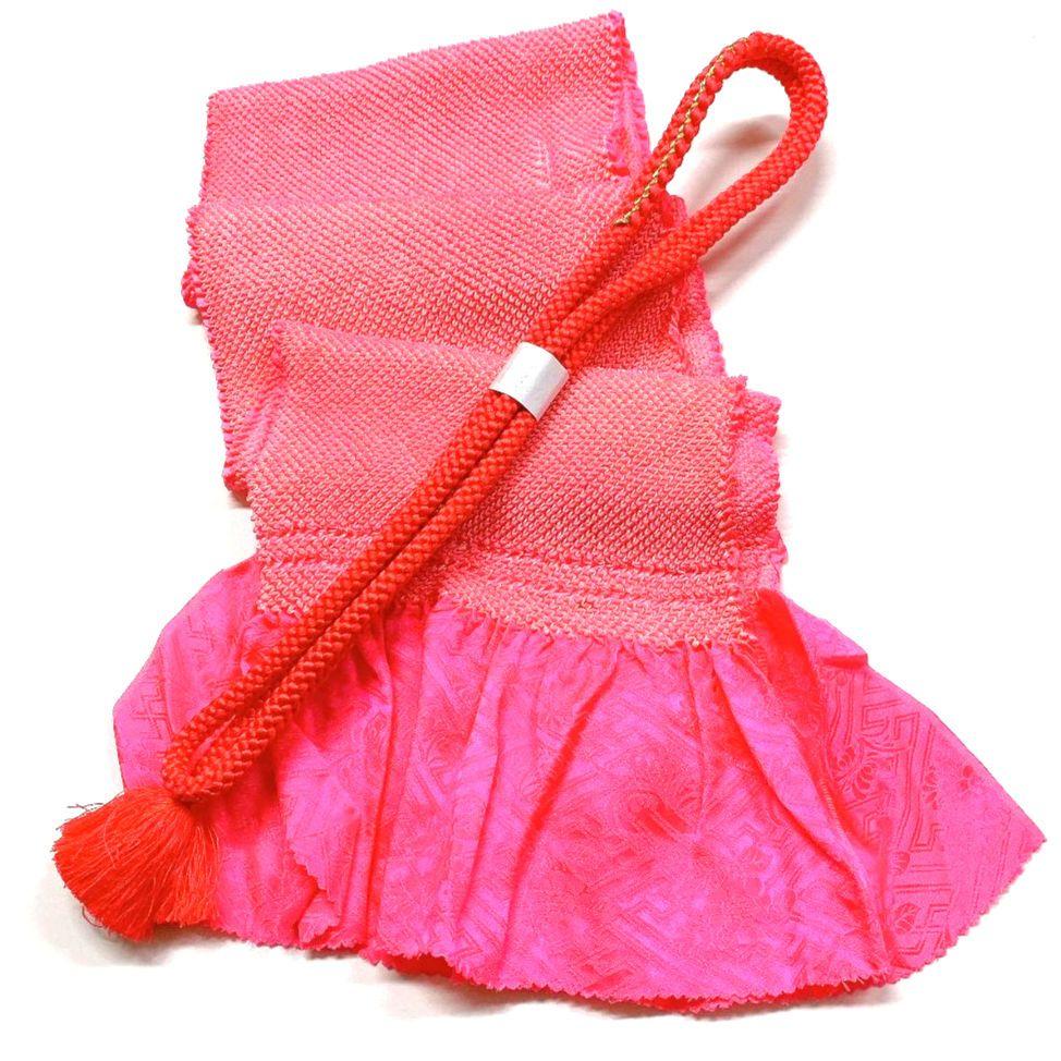4201# Japanese Kimono Accessory Obiage and Obijime 2-piece Set Silk Shibori