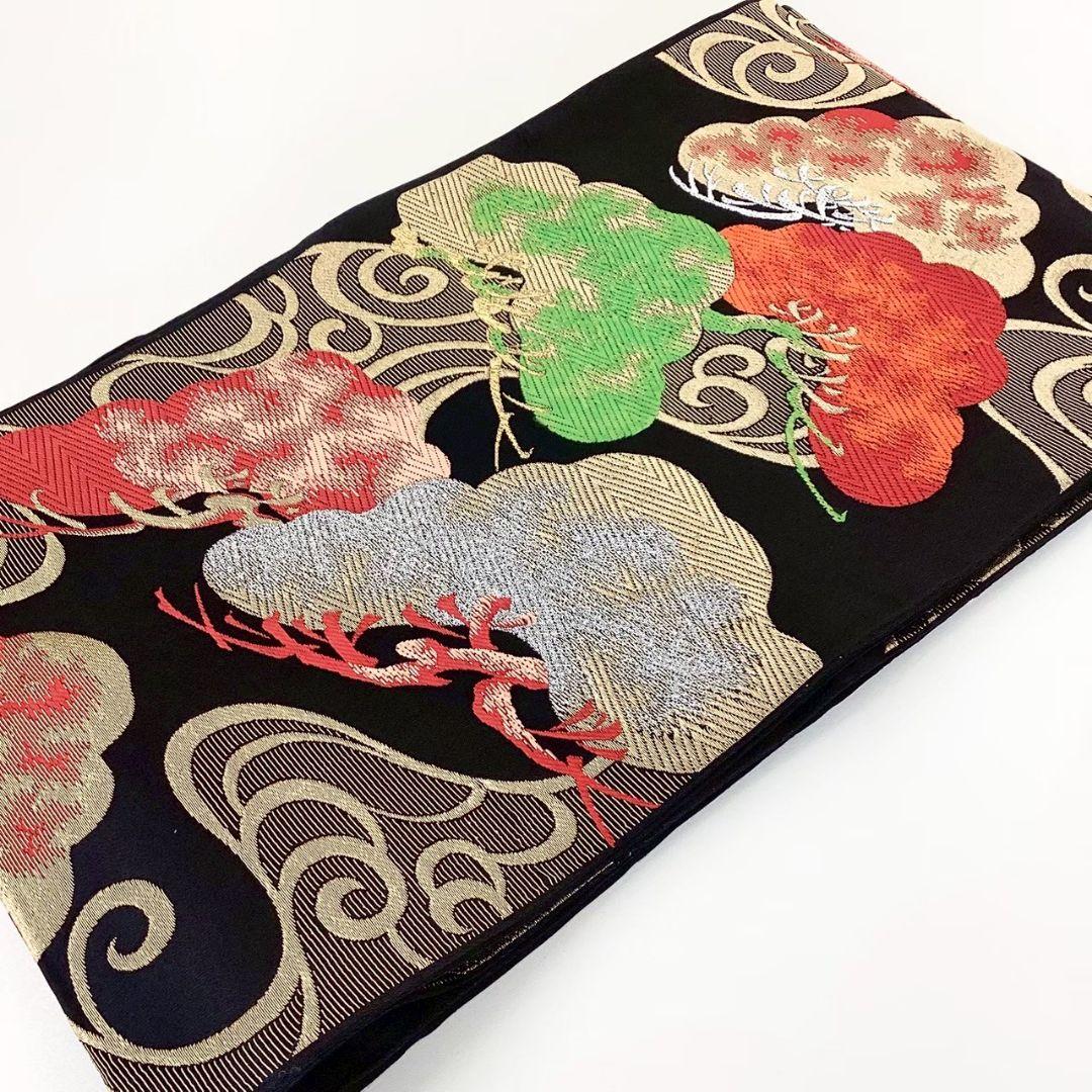 4740# Japanese Vintage Fukuro Obi Belt Kimono Fabric Silk Traditional Untailored