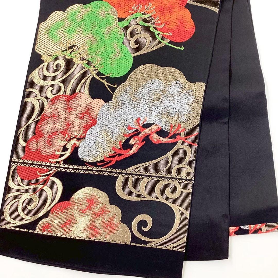4740# Japanese Vintage Fukuro Obi Belt Kimono Fabric Silk Traditional Untailored