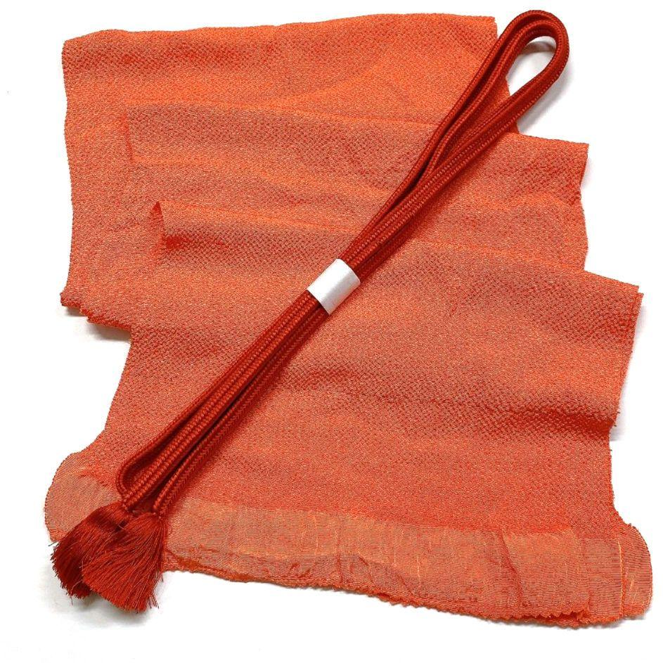 4012# Japanese Kimono Accessory Vintage Obiage and Obijime 2-piece Set Silk