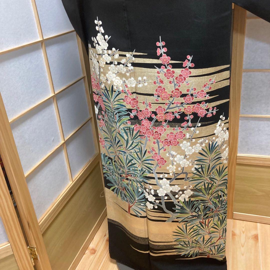 3118# Japanese Tomesode Kimono Vintage Womens Silk Fabric Robe Kimono only sold
