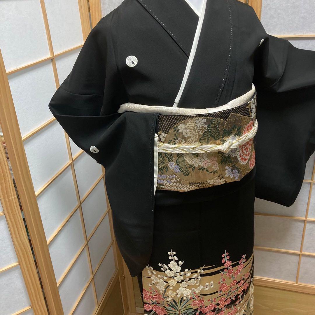 3118# Japanese Tomesode Kimono Vintage Womens Silk Fabric Robe Kimono only sold