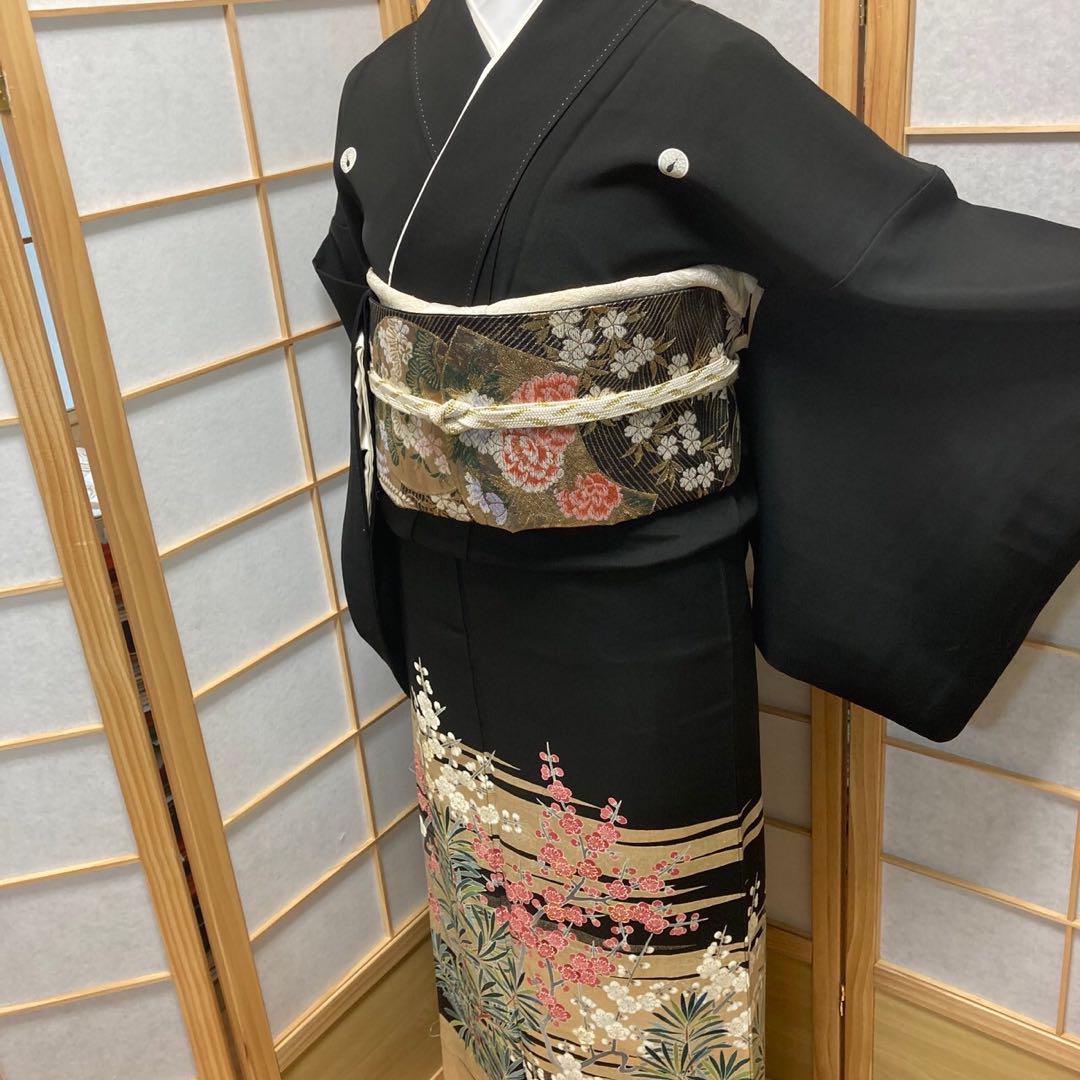 3118# Japanese Tomesode Kimono Vintage Womens Silk Fabric Robe Kimono only sold